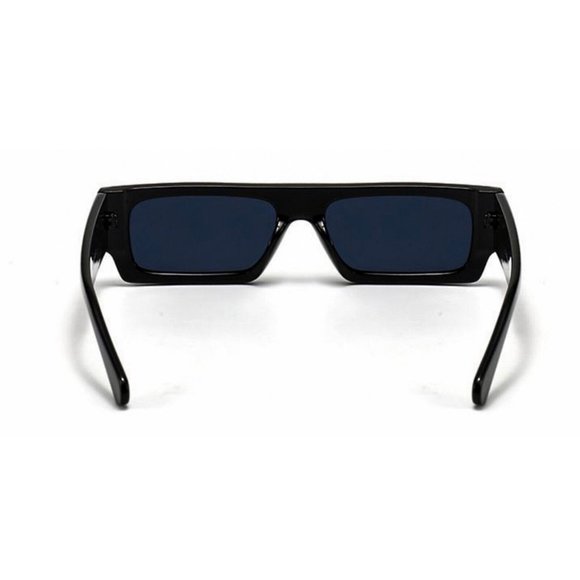Original OG Rectangular Narrow Dark Black Frame Black Square Shades Sunglasses - Picture 7 of 9